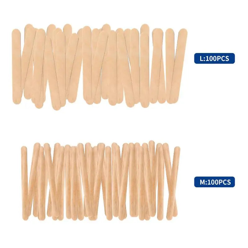 500PCS Woman Wooden Hair Removal Stick Disposable Depilation Spatula Wax Sticks Wood Face Eyebrows Waxing Spatula Beauty Tool