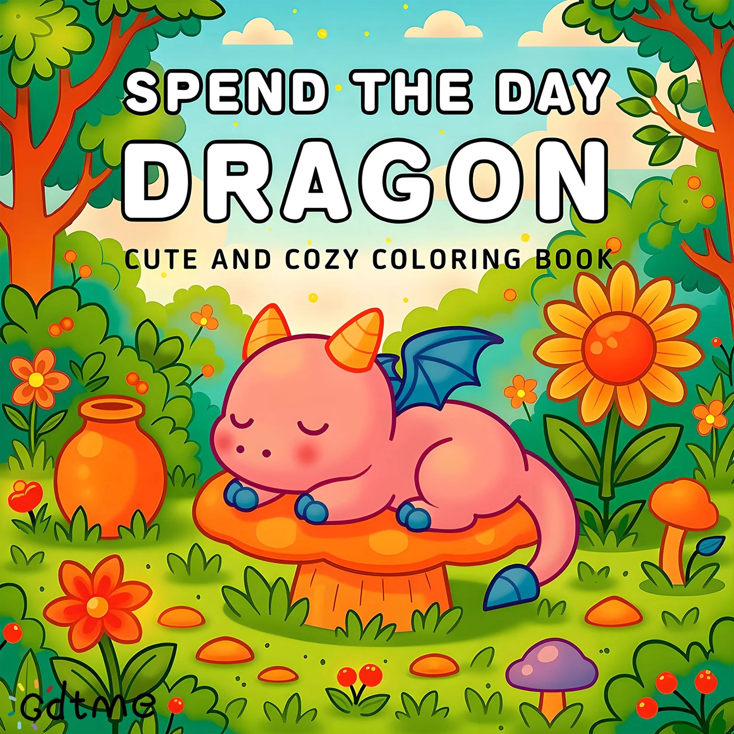 TINY DRAGON'S DAY COZY AND CUTE Coloring Book for Adult Relieve Stress Kill Time DIY Painting Drawing Book Kids Educational Toys