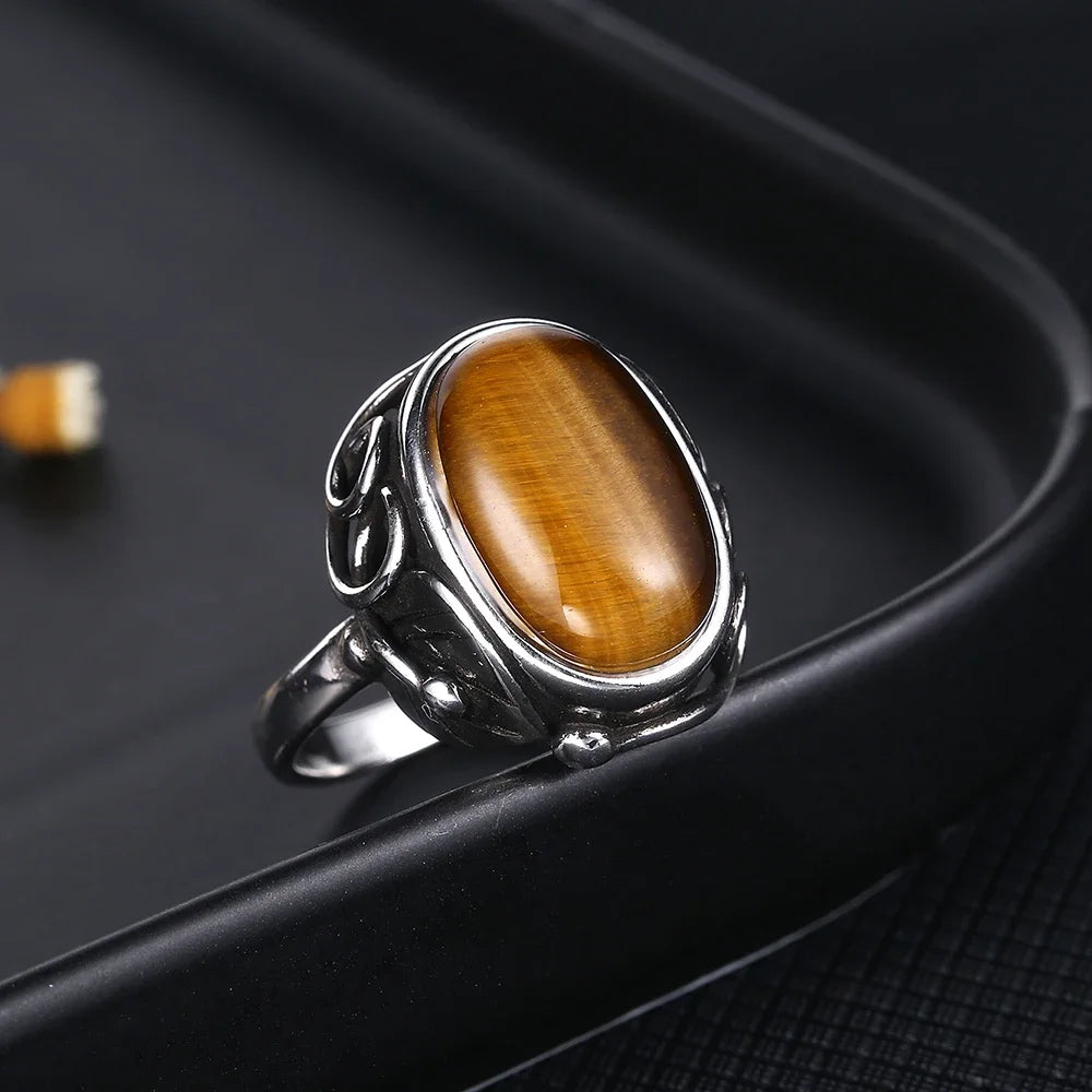 S925 Silver Ring Natural Lapis Lazuli White Chalcedony Moonstone Ring Large Stone 11x17MM Oval Jewelry for Women