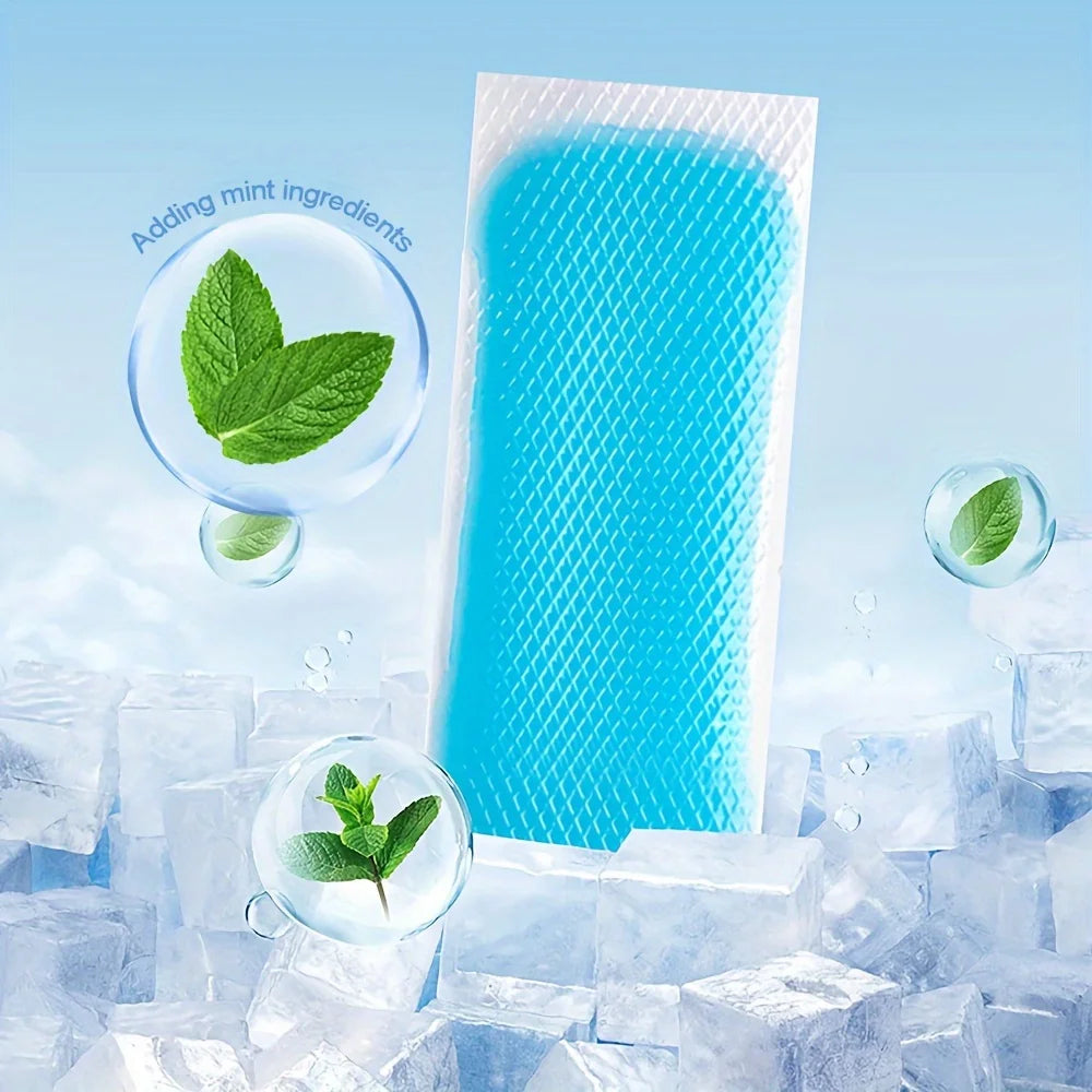 10H Long Lasting Cooling Gel Patch, Non-Woven Disposable Cooling Sticker for Outdoor Camping & Hiking, Summer Heat Relief Body