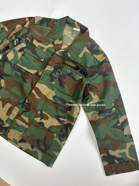 Men's BDU Camouflage Suit, Wear-Resistant, Outdoor Training Clothing, M81 WOODLAND, Seal Old School Suit, Long Sleeved Pants