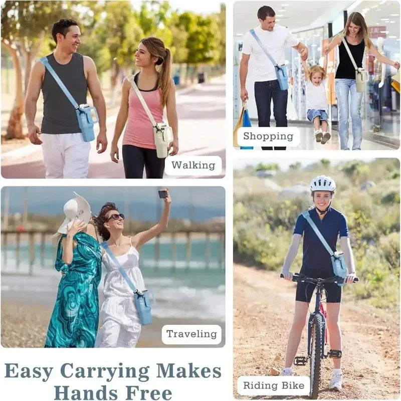 1PC Water Bottle Carrier Bag for Large Capacity Tumbler Cup with Handle Water Bottle Cup Sleeve with Adjustable Shoulder Strap