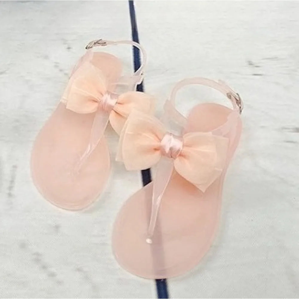 Flat Soled Sandals Women's 2026 Summer New Simple Jelly Outer Wear Casual Versatile Solid Color Transparent Beach Sandals Women