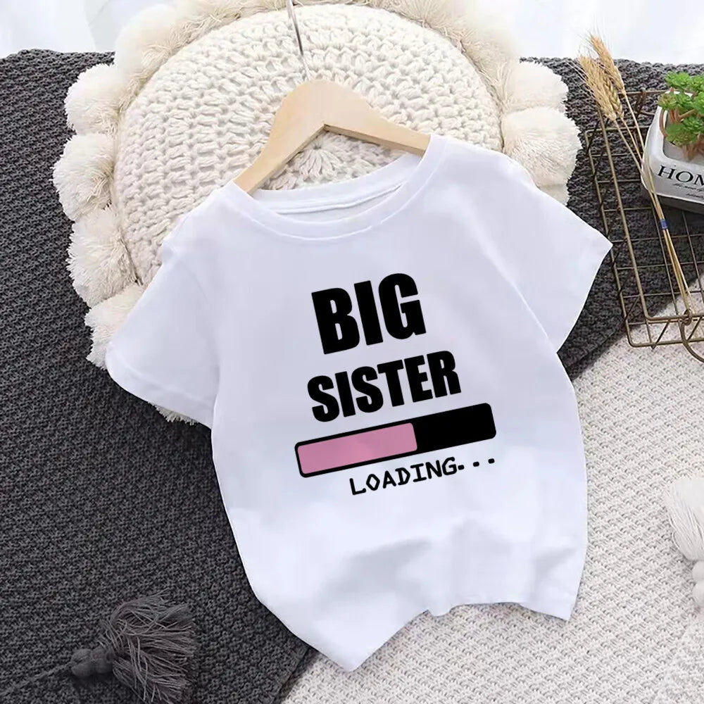 Promoted To Big Sister Kids T-Shirt Childrens T Shirt Baby Announcement Top Toddler Tshirt Summer Clothes Girls Short Sleeve Tee