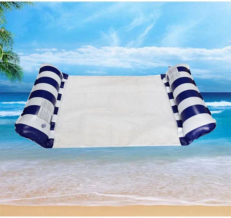 Summer Foldable Water Hammock Swimming Pool Inflatable Air Mattress for Swimming Beach Lounger Floating Sleeping Bed Chair