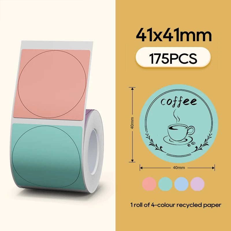 Niimbot Official Label Paper Roll Round White Transparent Sticker Paper Rolls for B21 B1 B203 Label Machine Printer