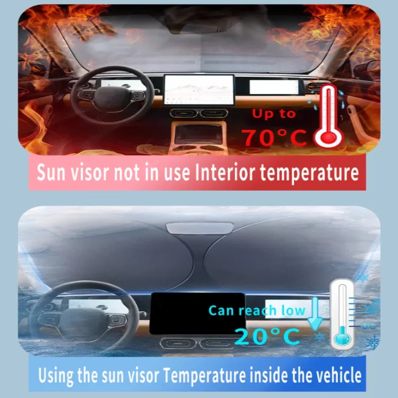 1PC For Jetour Traveller Shanhai T2 2023~2025 Car Sun Visor Front Windshield Sunshade Heat Insulation Summer Cooling Accessories