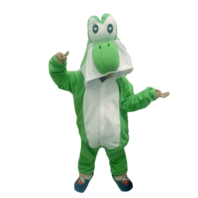 Kids Onesies Yoshi Kigurumi for Children Cartoon Pajamas Animal Cosplay Costume For Halloween Christmas Outfits Boys Homewear