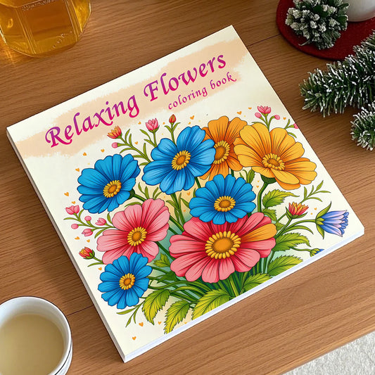 Relaxing Flowers Coloring Book for Adult Relieve Stress Kill Time DIY Painting Drawing Book Painting Kids Educational Toys