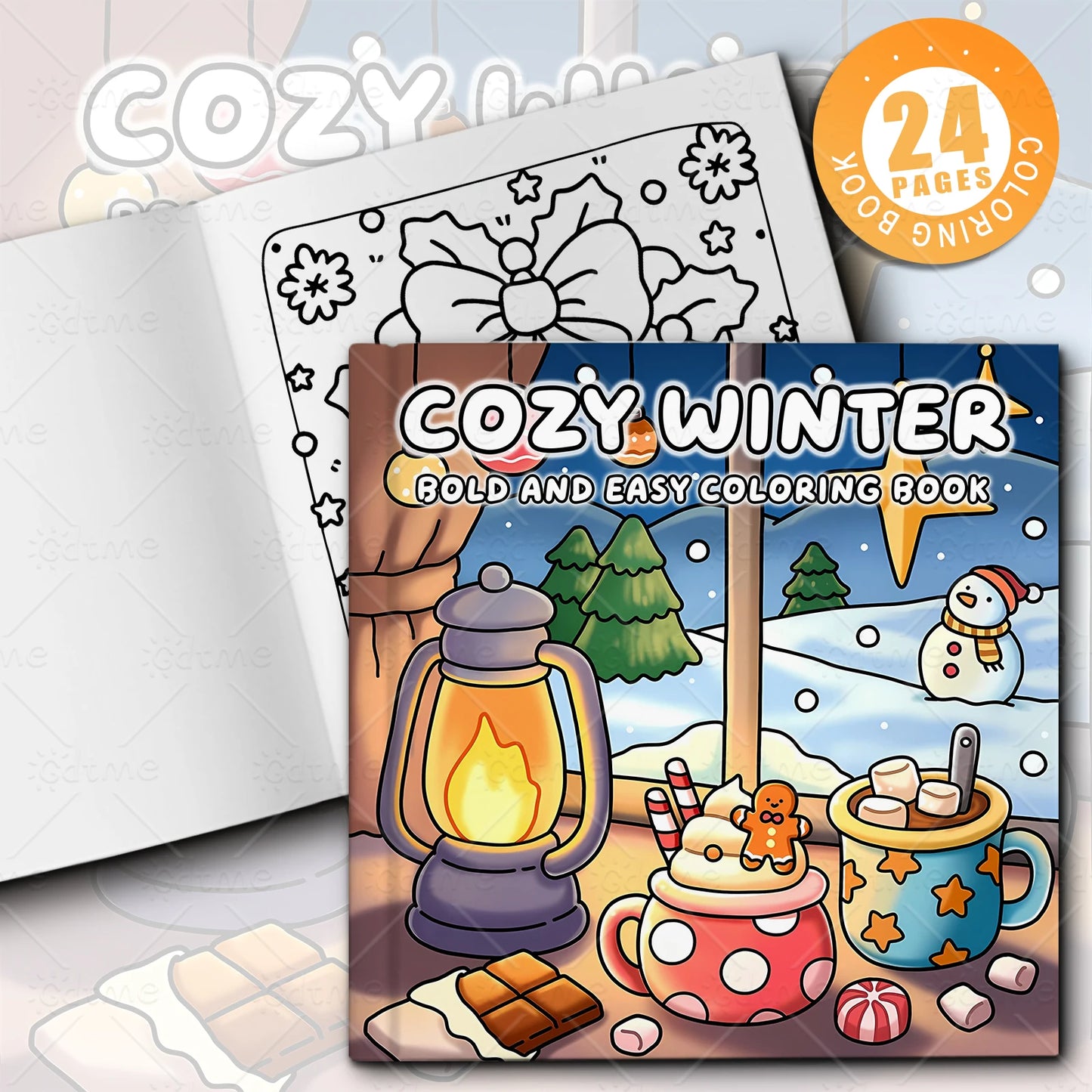 COZY WINTER Coloring Book for Adult Featuring Bold-easy Pattern for Relaxation Kids Educational DIY Painting Drawing
