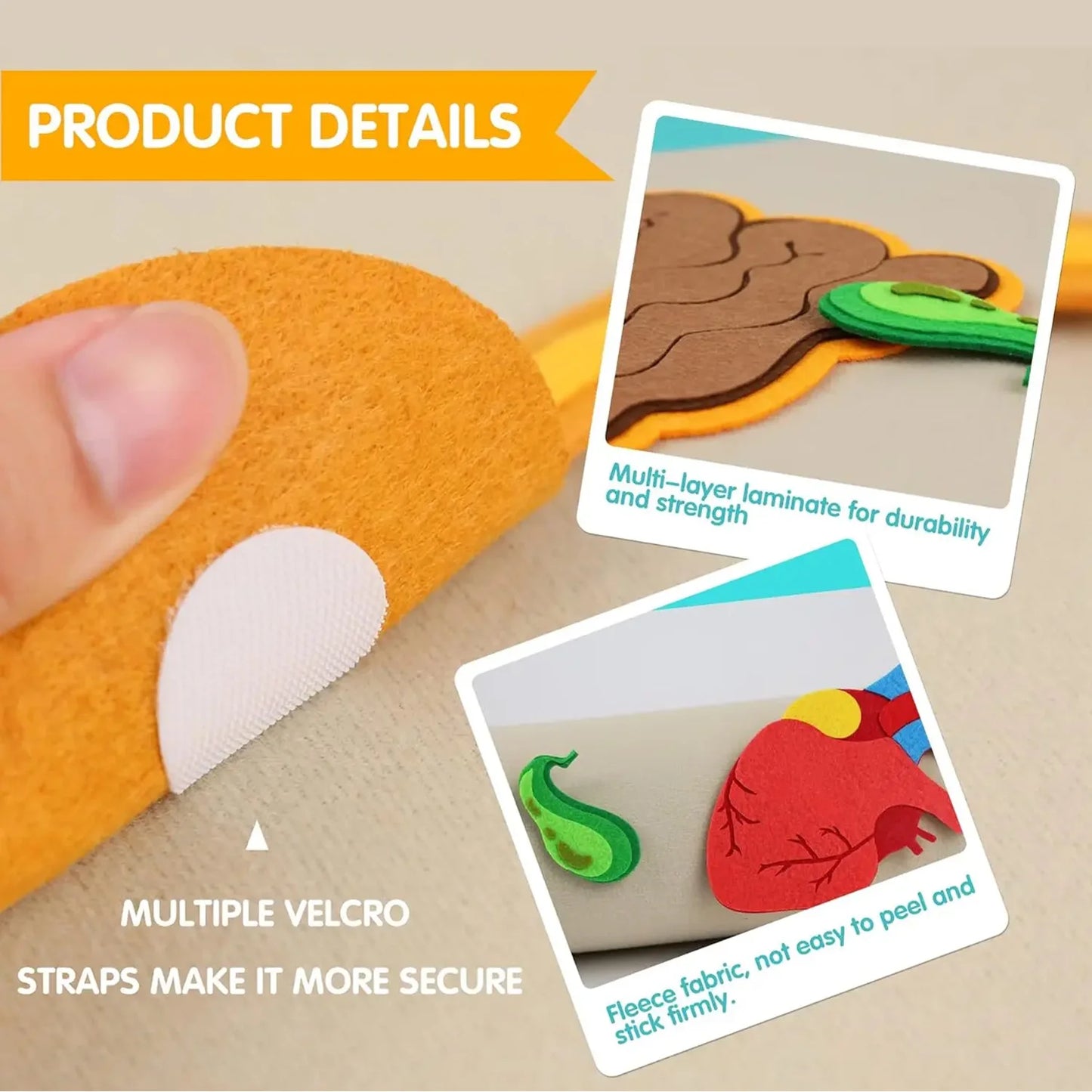 Human Body Parts Felt Board Stories for Kids Montessori Toys Sensory Activities Teaching Daycare Preschool Learning Educational