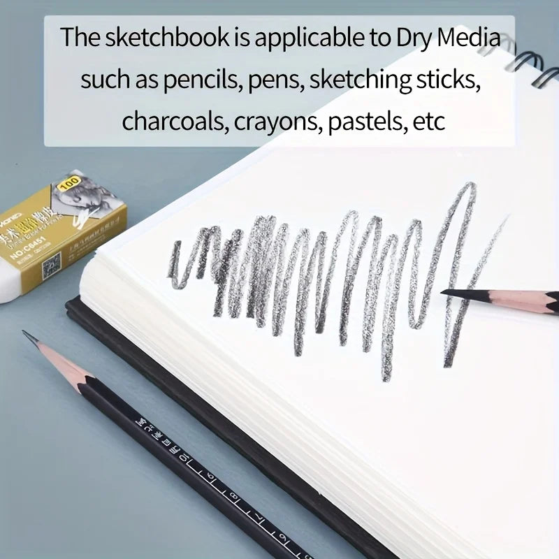 Marie's Sketch book 30 Sheets 98lb/160GSM,Sketch Pads for Drawing&Writing Spiral-Bound with Hard Cover,Sketchbook for Adults