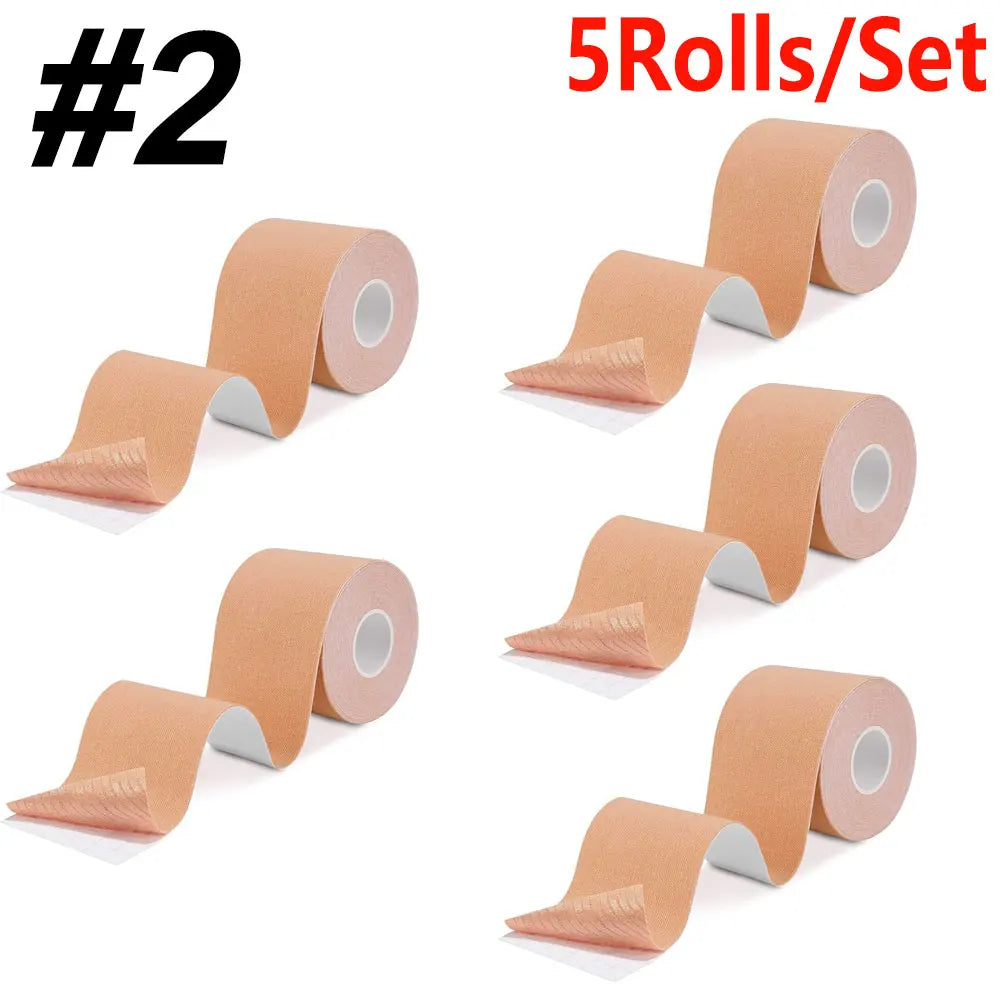 5Rolls/Set Kinesiology Tape, 5cm x 5m Waterproof Athletic Tape, Uncut Kinetic Tape, Elastic Muscle Tape, Sports Tape, Knee Tape