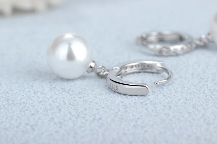 Pearl Earrings Genuine Natural Freshwater Pearl 925 Sterling Silver Earrings Pearl Jewelry For Wemon Wedding Gift
