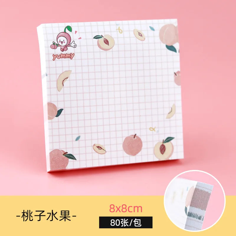 80 Sheets Per Pack Fruit Sticky Note ToDo List Record Journal Decorative Memo Practical Stationery Sticker
