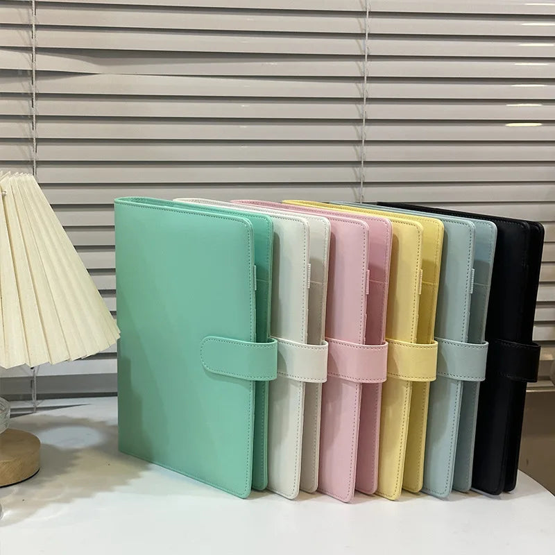 A6/A5 Macaroon 18 Colors  PU Leather DIY Binder Photocards Collect Book Diary Agenda Planner Cover Album Stationery