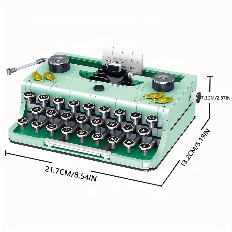 820PCS Typewriter Building Blocks Classic Creative Ideas Machine Retro Micro Building Blocks Toy For Adults Youths Holiday Gifts