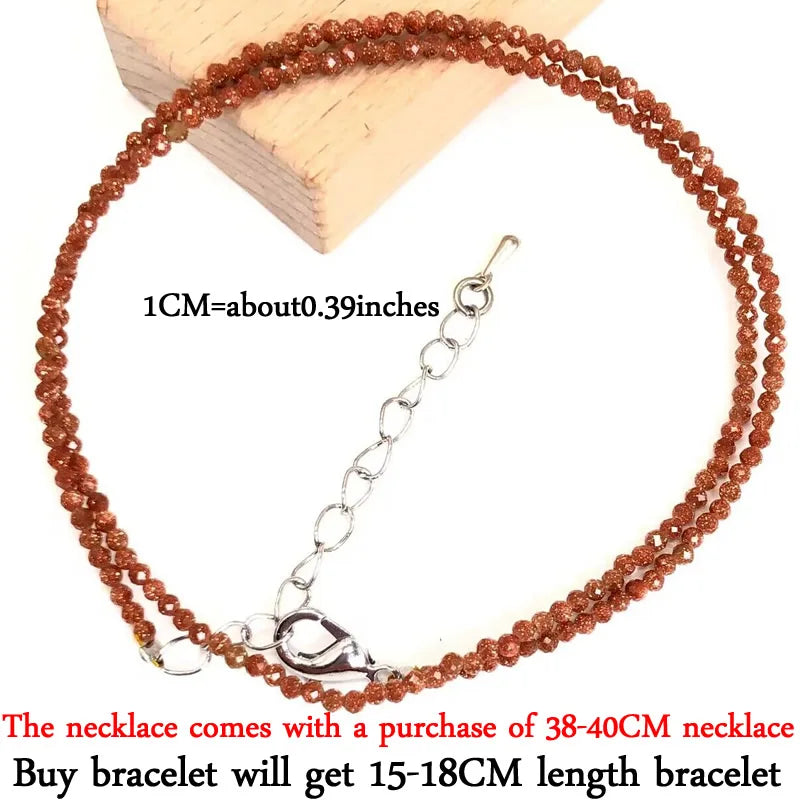 Mini -Faceted Gem Beads Necklaces For Women Natural Stone Chokers Agate garnet pearl Chain Handmade bracelet Yoga Jewelry Female