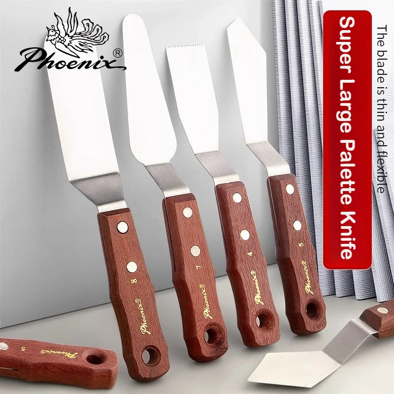 1PC Large Paint Palette Knife Stainless Steel Spatula Color Mixing Art Supplies for Oil, Acrylic, Canvas, Watercolor Painting