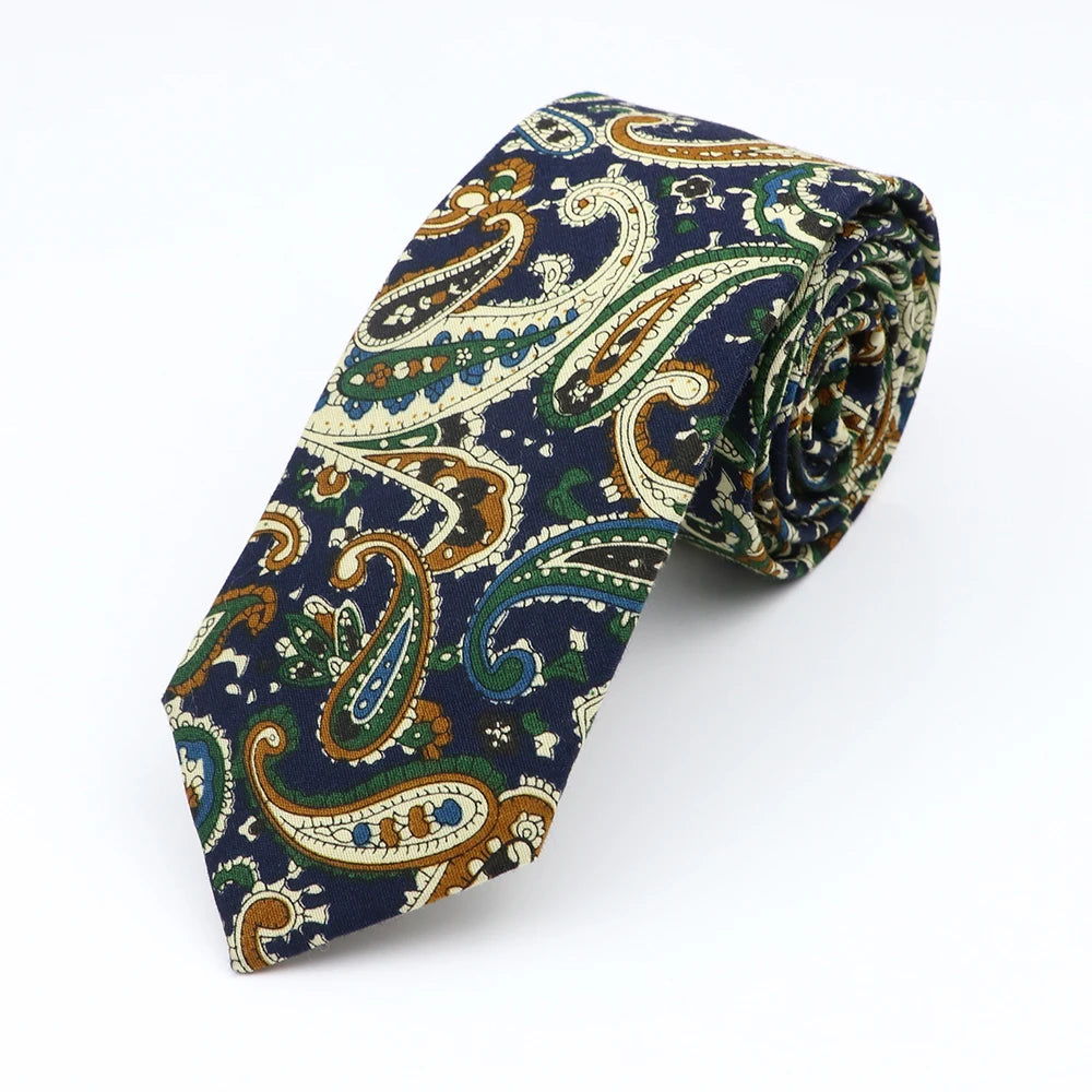 New Floral Elegant Tie For Men Women 100% Cotton Beautiful Flower Paisley Necktie Narrow Skinny Cravat Wedding Casual Corbatas