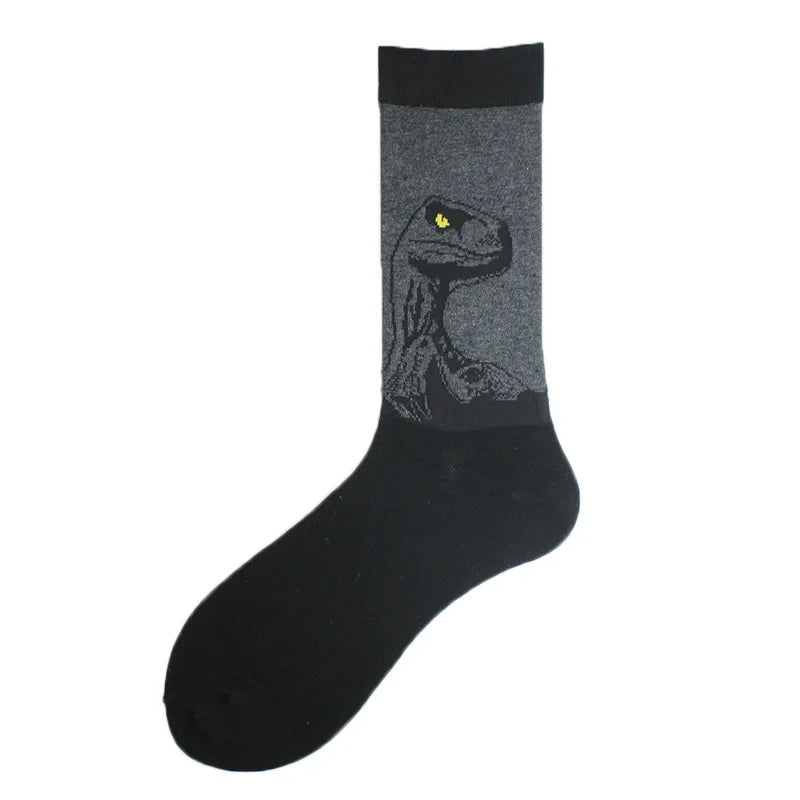 Happy Colorful Funny Socks Men Skateboard Shark Dinosaur Astronaut Planet Divertidos Hip Hop Sokken Harajuku Unisex Crew Socks