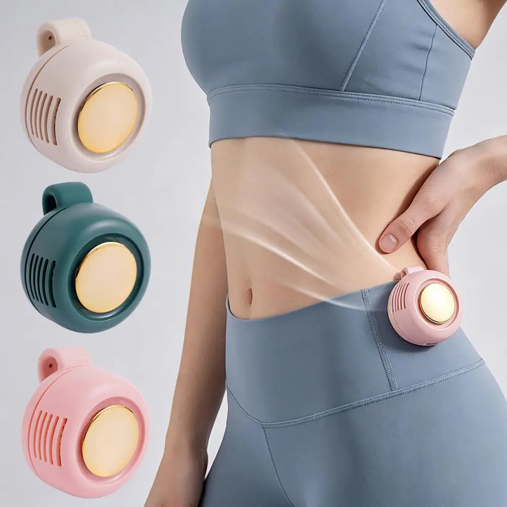 Portable Silent Bladeless Electric Fan Mini Clip On Waist Whirlwind Fan Summer Outdoor Gym Fast Cooling Rechargeable Fan