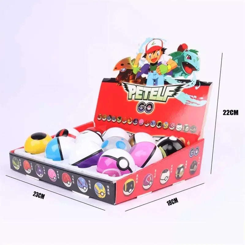 12Pcs/Set Pokemon OPP Bagged Pokeball Pikachu Action Figure Game Pocket Monster Genie Ball Model Anime Cartoon Dolls Toy Gifts