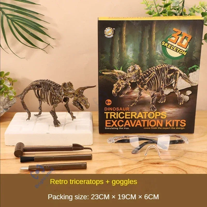 Pyramid Kids Toy Dinosaur Volcano DIY Fossil Archaeology Excavation Kit Skeletons Dig Stem Science Educational Toys for Children