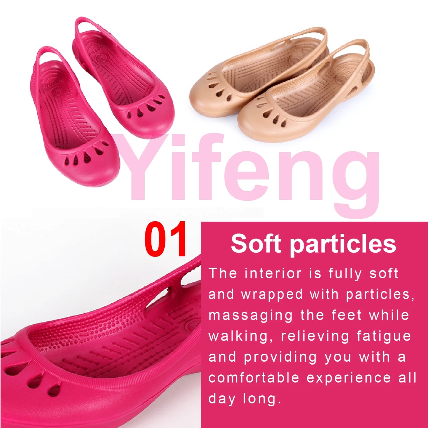 Ultralight EVA Clog Satihu Summer New Lightweight Anti Slip Hole Shoes For Women's Flat Bottom Sandals Nurse Outdoor Beach Jelly