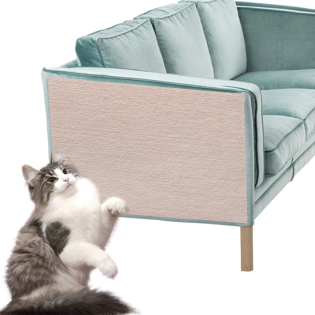 Cat Scratching Post Carpet Self-Adhesive Cat Scratcher Trimmable Cat Scratching Rug Furniture Sofa Couch Protector