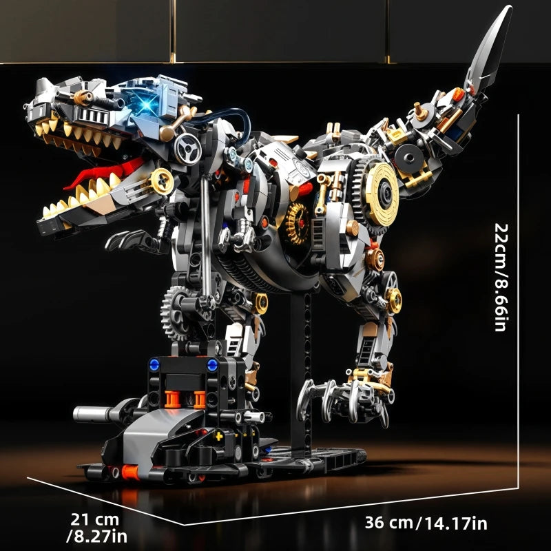 Creative Mechanical Dinosaur Building Blocks Brick Tyrannosaurus Rex Animal with Power Motor Model Assembly Toy Birthday Gift