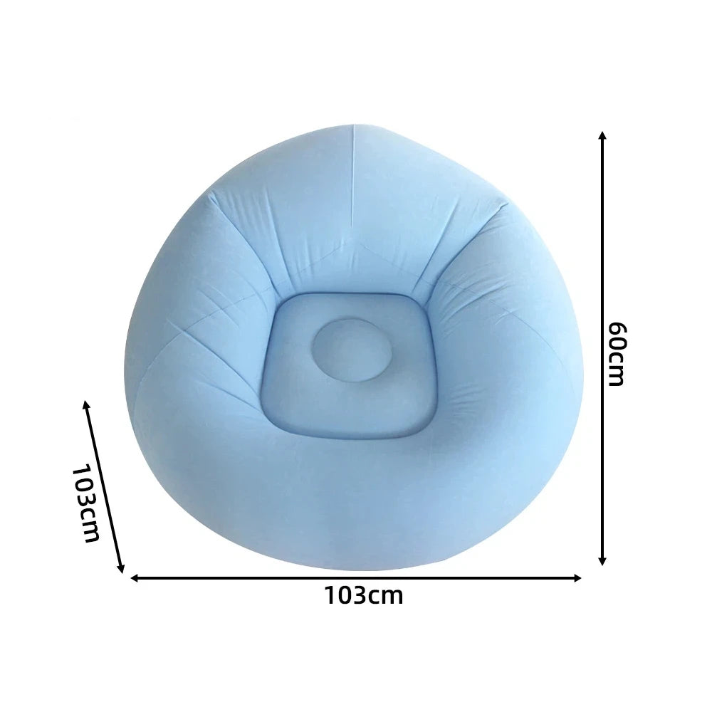 Portable Inflatable Sofa Soft Indoor Bedroom Lounge Bean Bag Chair Outdoor Camping Lazy Seat Round Single Inflatable Sofa