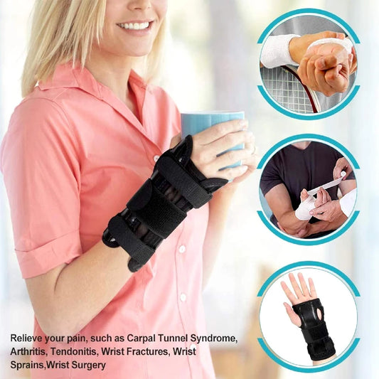 1PCS Adjustable Wrist Brace Night Support for Carpal Tunnel, with Metal Splint, Hand Brace For Pain Relief, Injuries, Sprains
