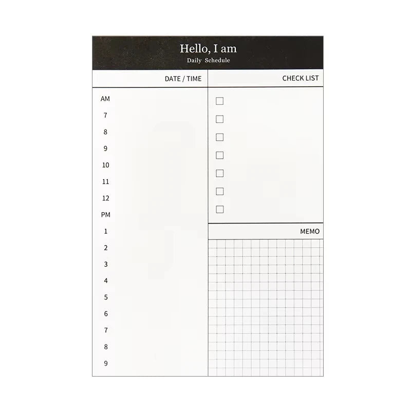 Mini planner daily check list Desk time schedule Office school Notebook/planner Stationary weekly planner