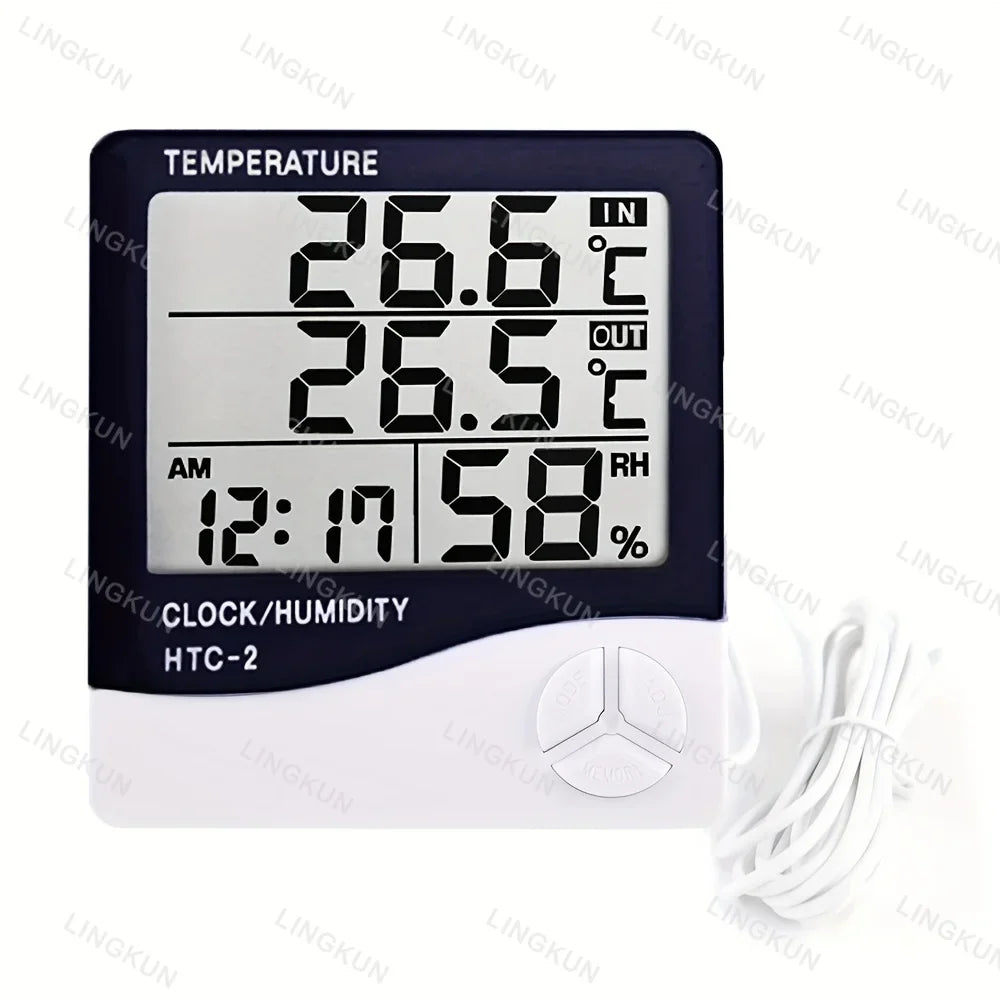 Indoor LCD Digital Thermometer Hygrometer - Electronic Temperature & Humidity Meter Sensor Gauge Weather Station for Home