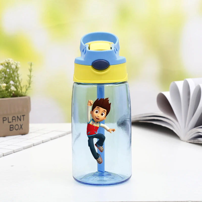 480ml Paw Patrols Water Bottle With Straw Portable Travel Bottles Gym Sports Fitness Cup Summer Cold Water Juice Drinking Bottle