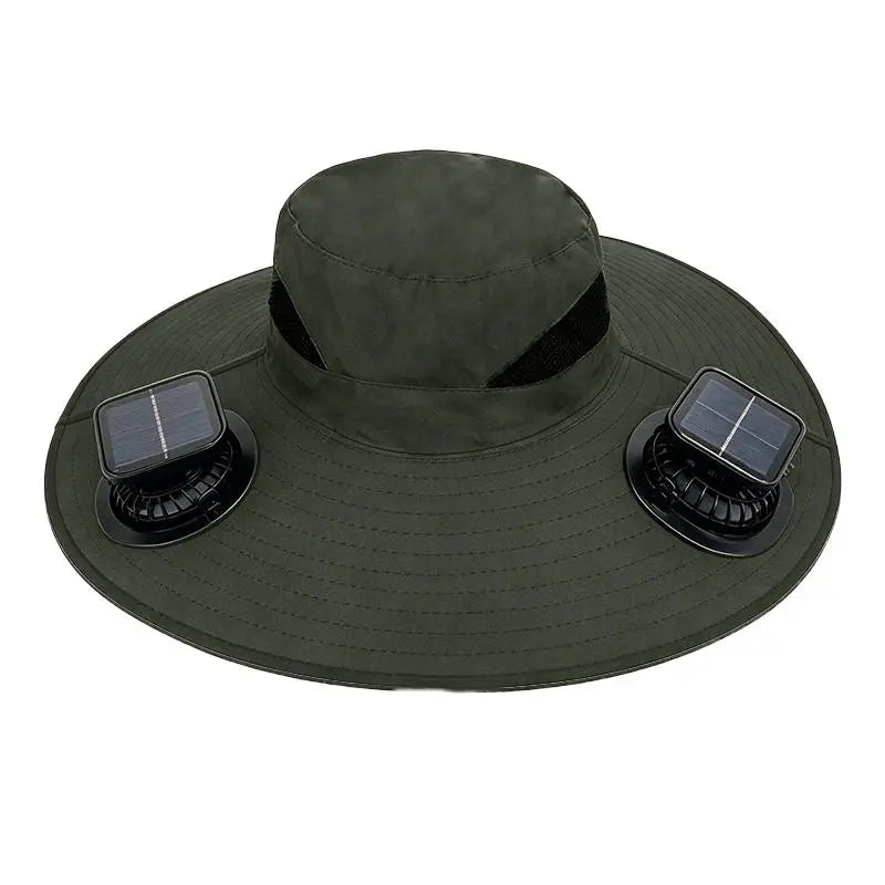 【SE】Solar Powered Sun Hat Cooling Fan UV Protection Outdoor Hiking Fishing Camping Summer Travel Bucket Hat Sun Protection Hat