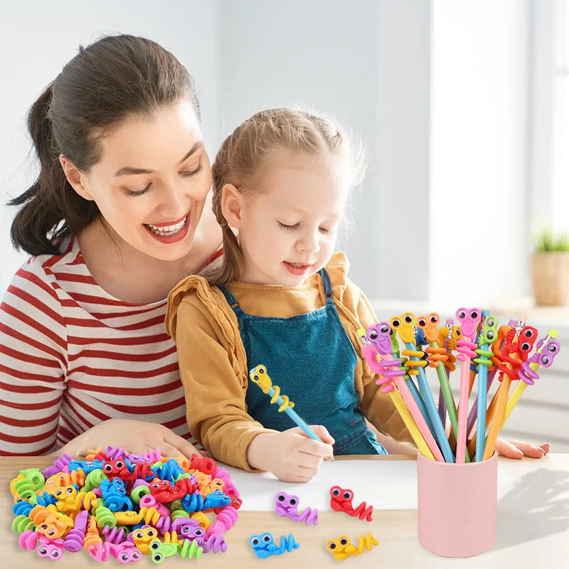 10-50Pcs Cartoon Big Eye Pencil Topper Funny Pen Cap Kids Birthday Party Favors Pinata Filler Christmas Gifts Toy School Rewards