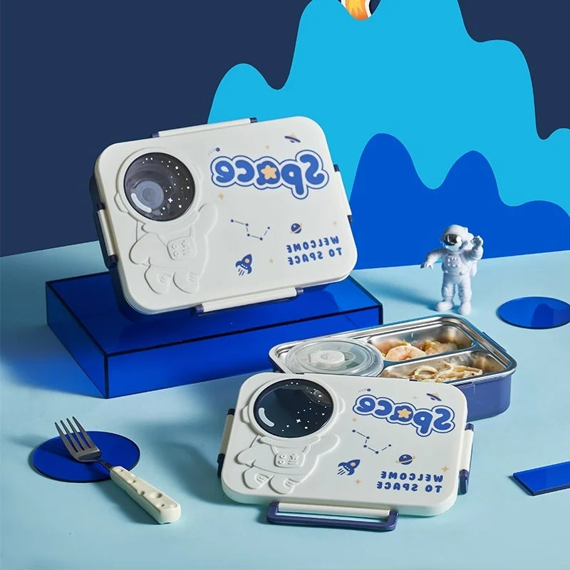 750ml Stainless Steel Insulated Bento Box Food-Grade Divided Portable with Lid for Canteens Students Kids