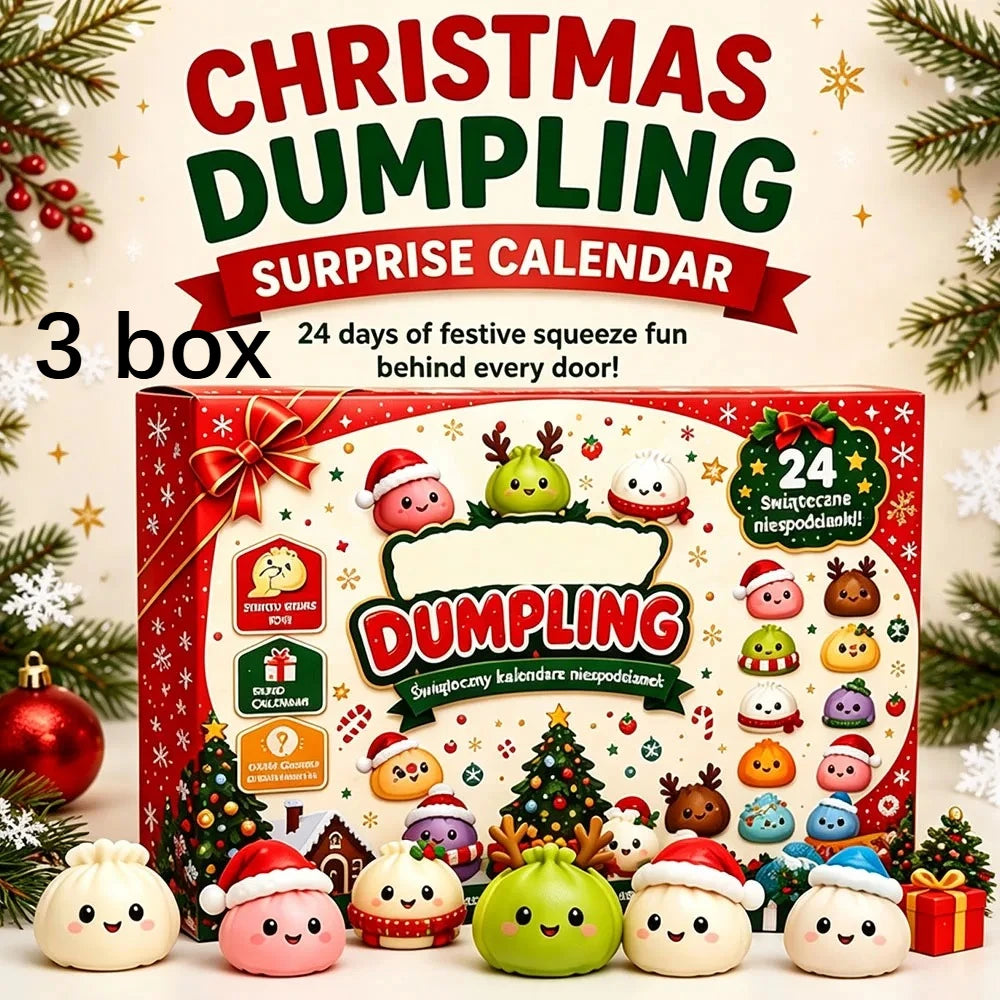 Squishy 2026 Christmas Advent Calendar, 24 Days Countdown Surprise Box, Dumpling Slow Rebound Squishies Squeeze Sensory Gift
