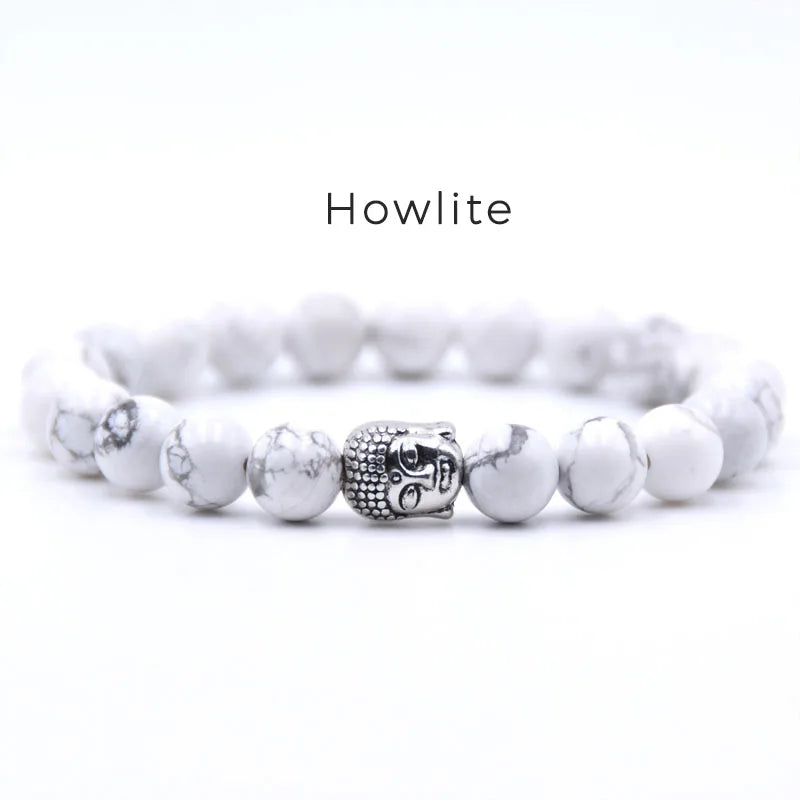SANSHI Natural Stone Beads Bracelet For Women Men Amethysts Crystals Jewelry Agates Elastic Bangle Bracelets Gift