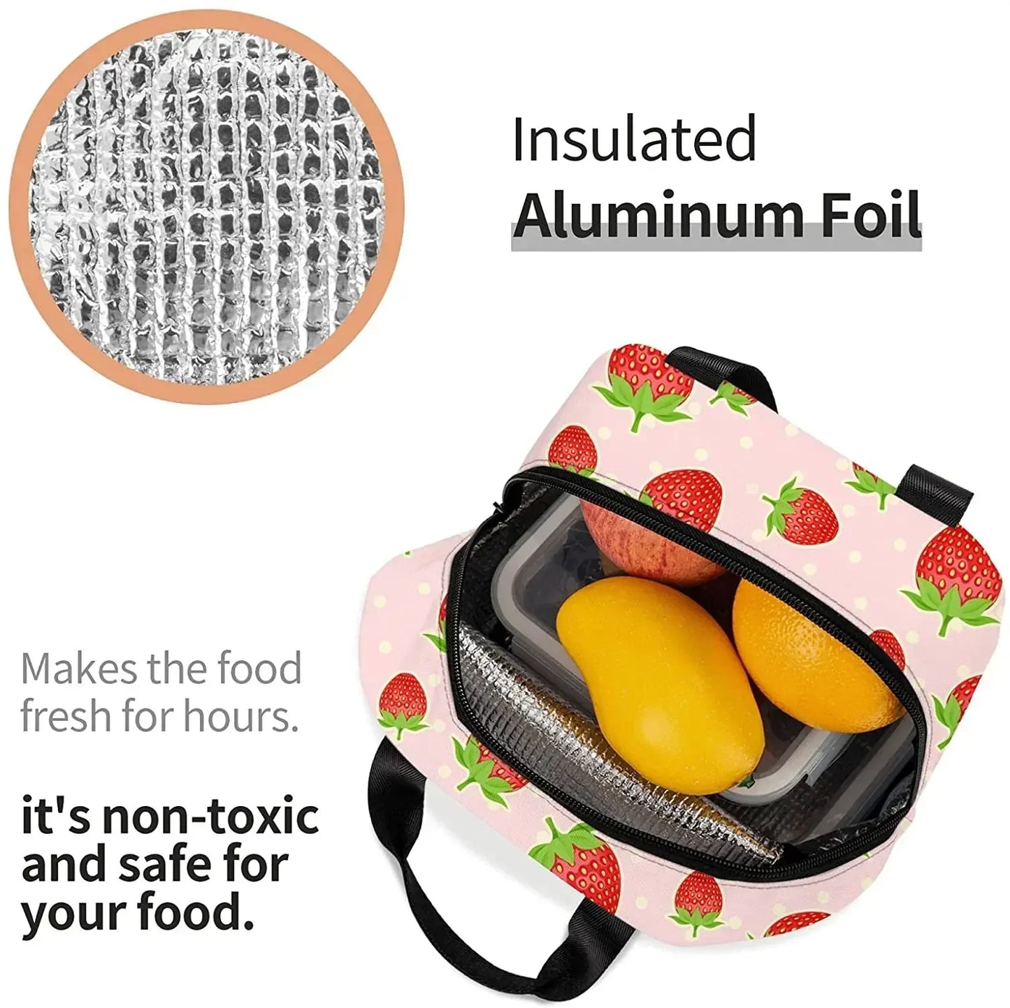 Cute Lunch Bag Lunch Containers Thermos for Hot Food Lunch Box for Teen Girls School Work Travel Picnic Bento Bags