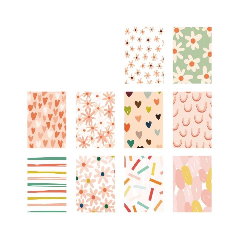 50 Pcs Kawaii Ins Paper Card DIY Decoration Idol Photocard Scrapbooking Diary Background Collage Material Paper Stationery