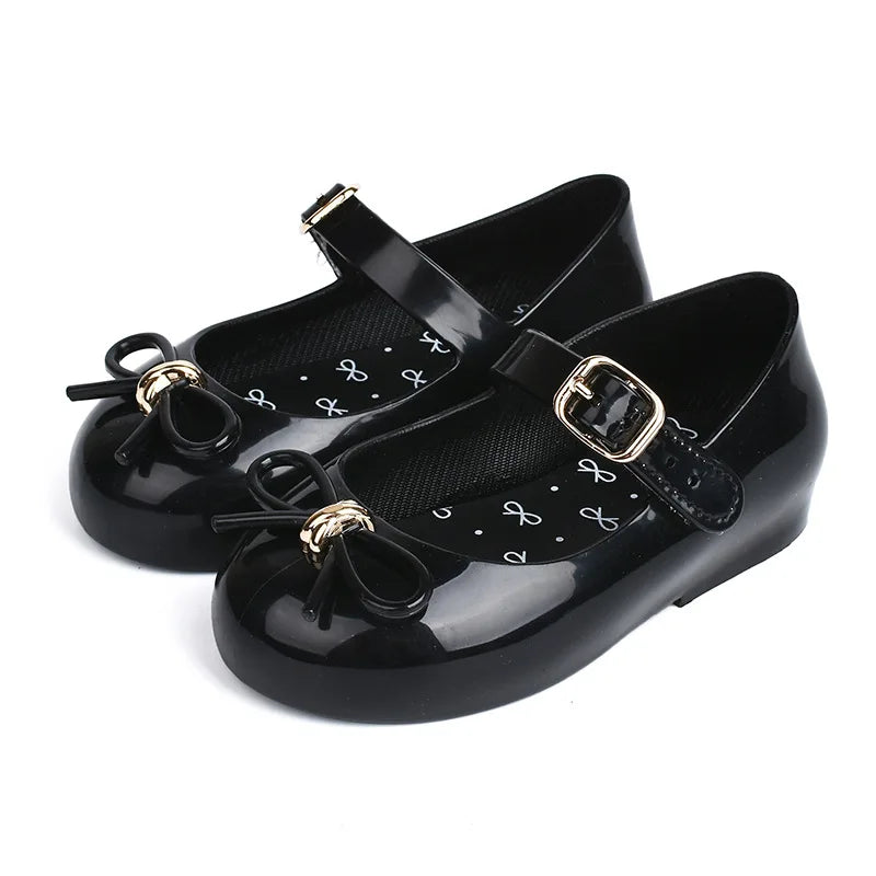 Spring and summer new girls' sandals 25 years old Baotou bow princess jelly single shoes children's dance shoes cross-border dro