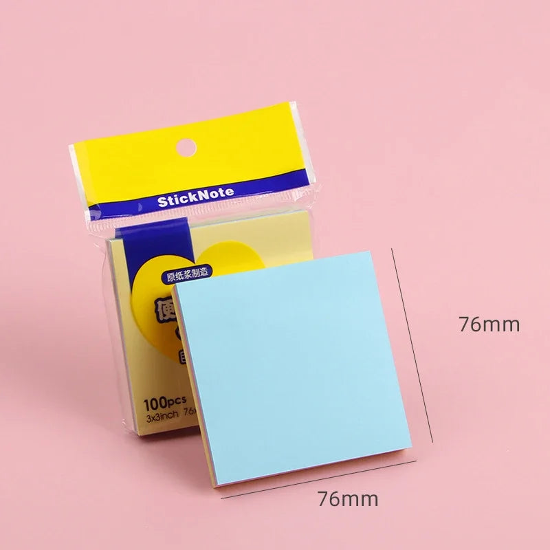 100sheets Color Sticker Notes Sticky Notes Pads Posits Stationery Memo Notepad Notebook School Office Posted It Paper Sticker