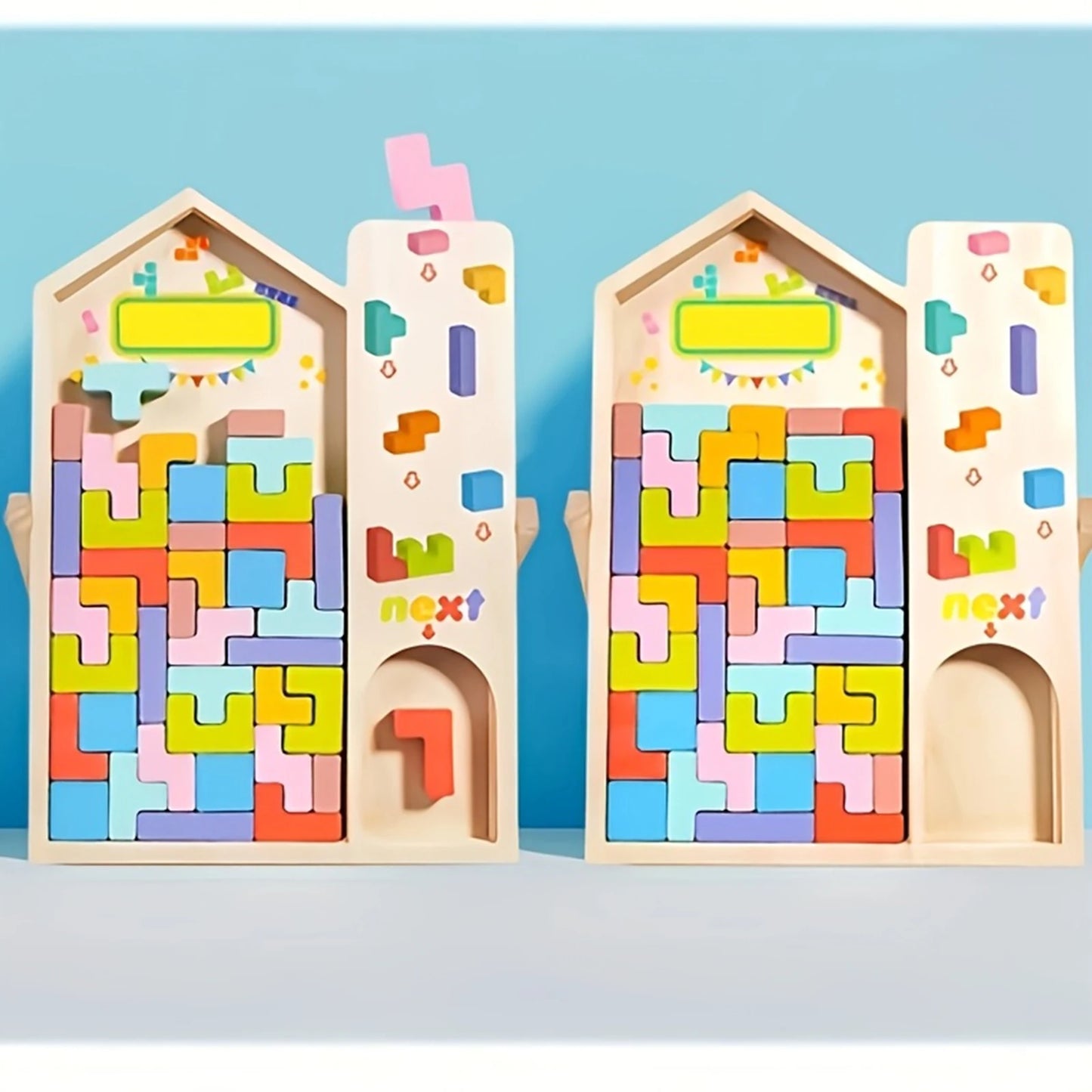 3D Wooden Puzzle Blocks for Kids Creative Building Toys Colorful Stacking Games Educational STEM Gifts Fun Learning Activities