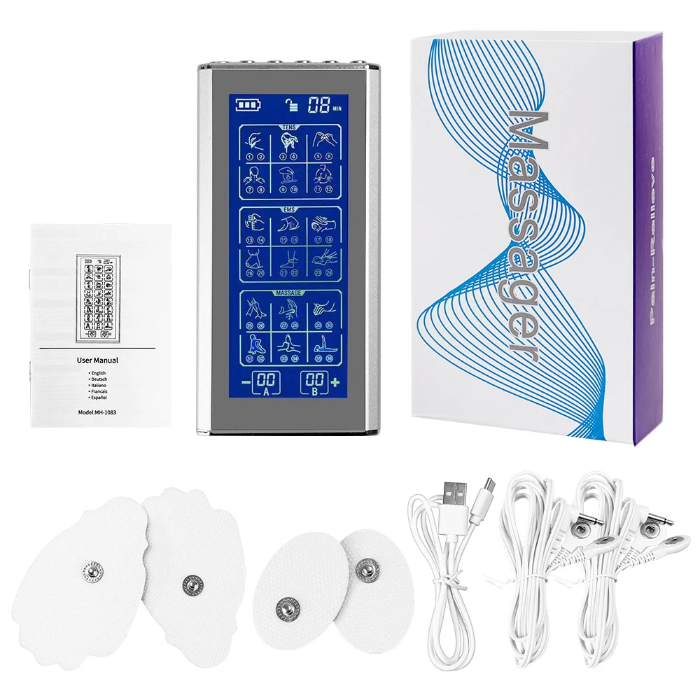 36 Modes Tens Unit Machine with 4 Electrode Pads for Pain Relief Pulse Massage EMS Muscle Stimulator Pain Relief Massage Relax