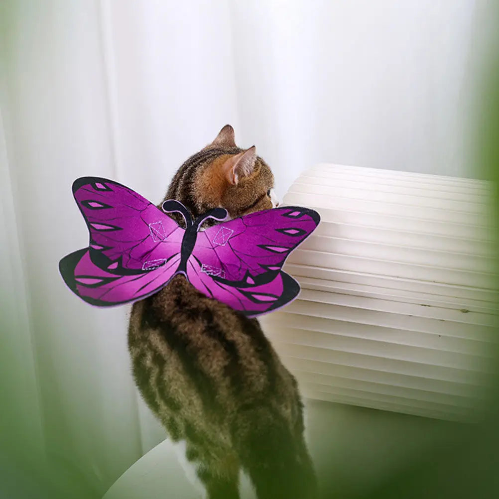 Funny Butterflies Wing Pet Apparel Kittens Cat Strap Wing Pet Clothes Halloween Costumes Dress Up Party Outfits