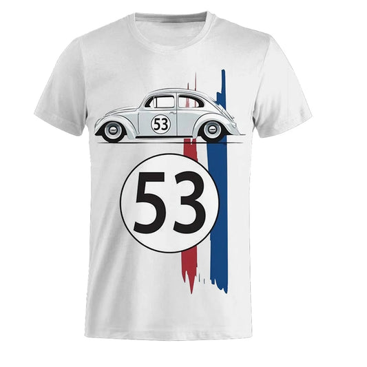 Motorcycle Beetle 53 Number T Shirt Men Car Short Sleeve Simple Herbie Tees Tshirts Rally Car Male Black Printed 3D t shirt
