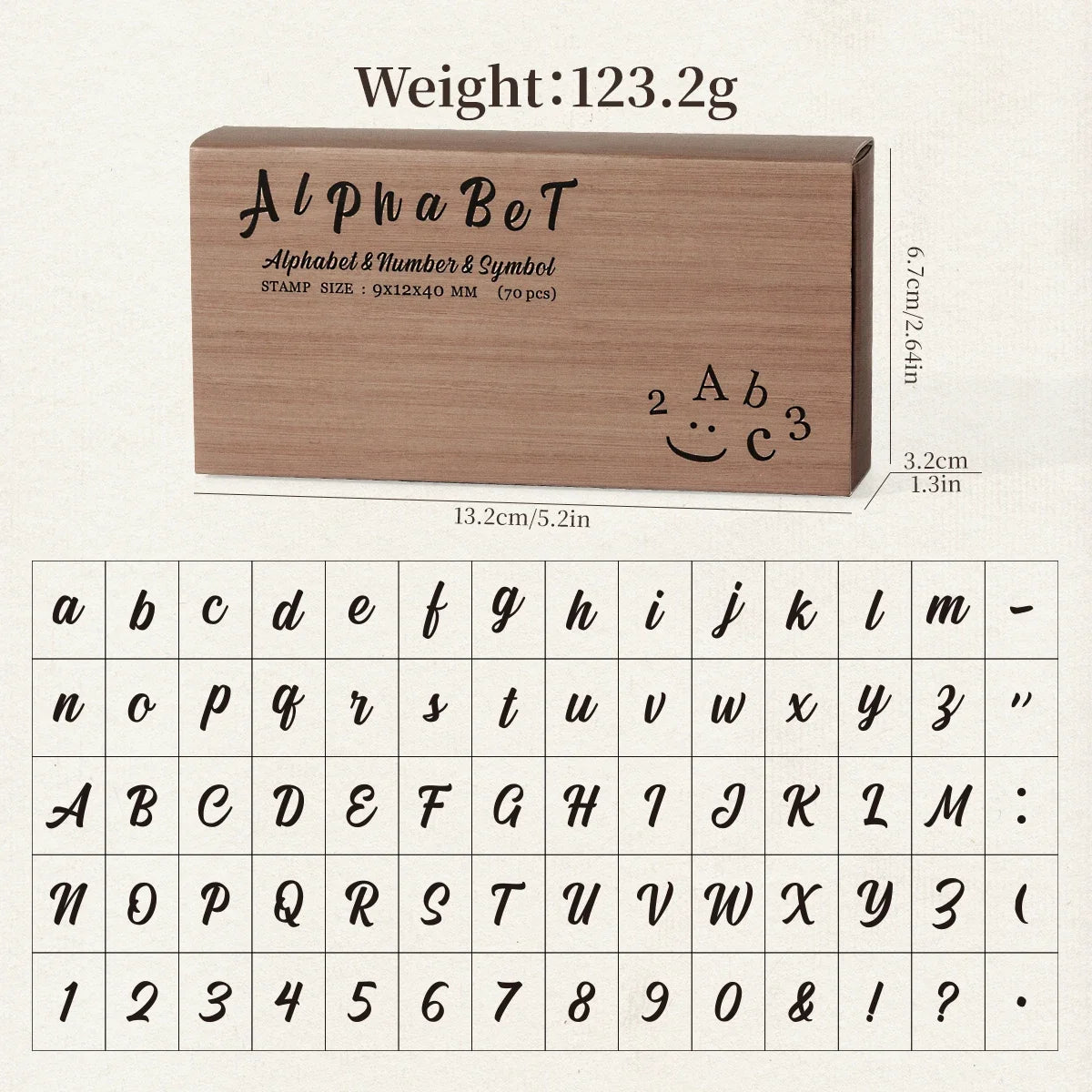 Journal GO 70pcs/set Wooden Rubber Alphabet Letter Number Stamp Set for Card Collage Junk Journal Scrapbooking DIY Standard Seal